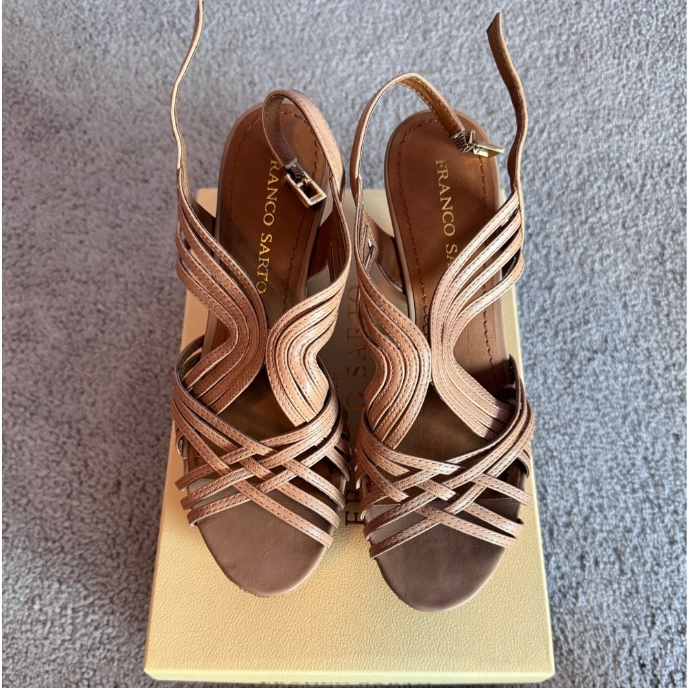 Franco Sarto Brown Wedge Sandals